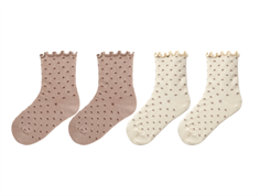 Lil Atelier birch/etherea dotted cotton socks (4-pack)